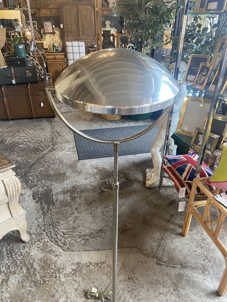 Fabulous mcm saucer shade -chrome floor lamp -in store pick up only