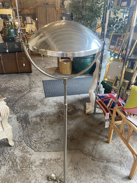 Fabulous mcm saucer shade -chrome floor lamp -in store pick up only