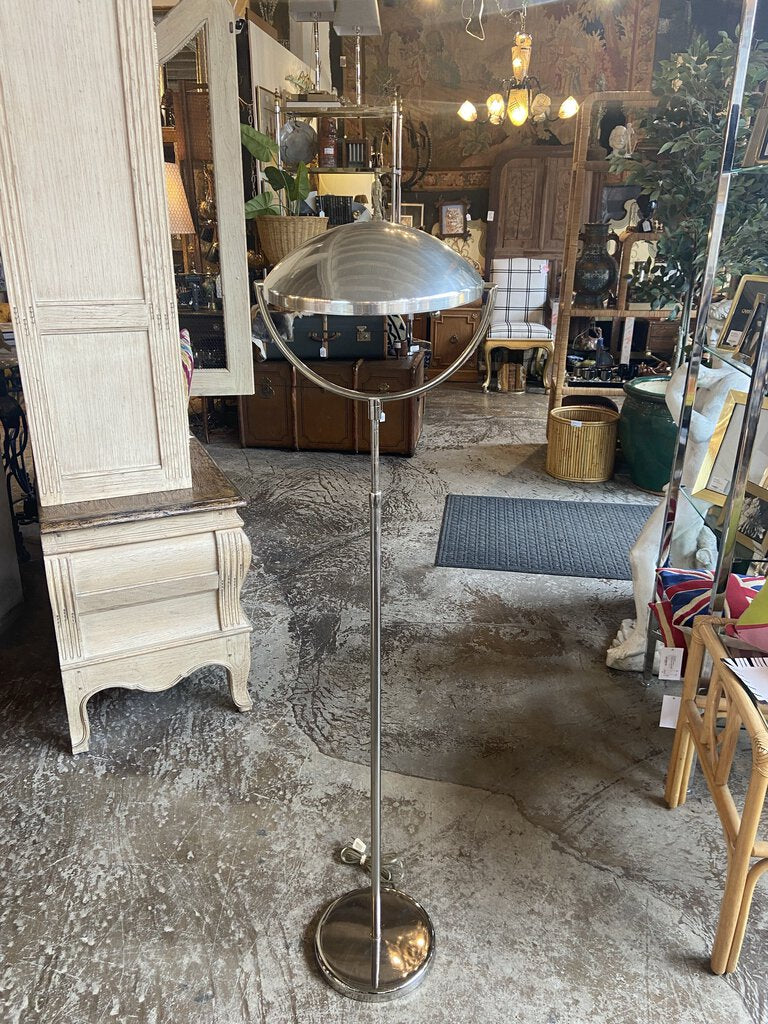 Fabulous mcm saucer shade -chrome floor lamp -in store pick up only