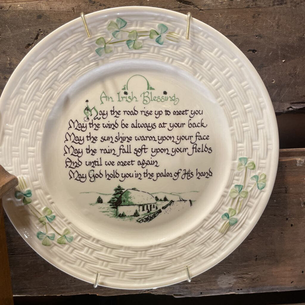 Belleek Irish Blessing plate with hanger