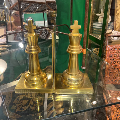 Pair of Brass Chess Piece Bookends