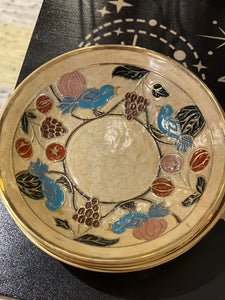 Brass bowl with birds