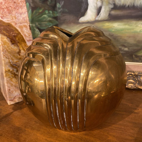 Solid Brass Round Vase