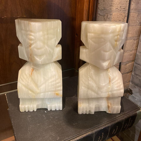 Marble Tiki Bookends