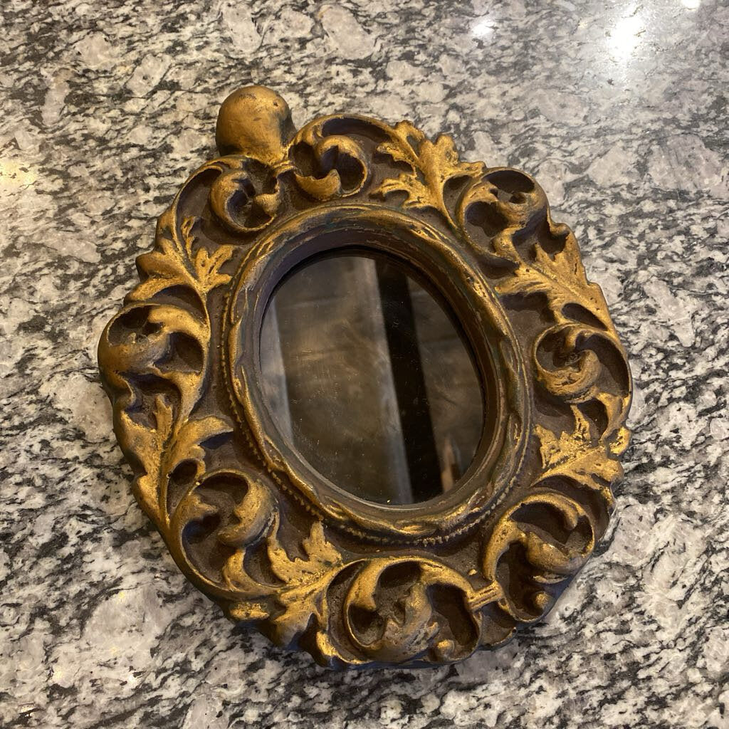 Montgomery Ward Gold Oval Mirror 8.5x10