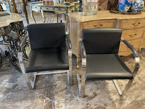 1970 Mies Van Der Rohe, Knoll Edition Brno Armchairs (in store pick up only)