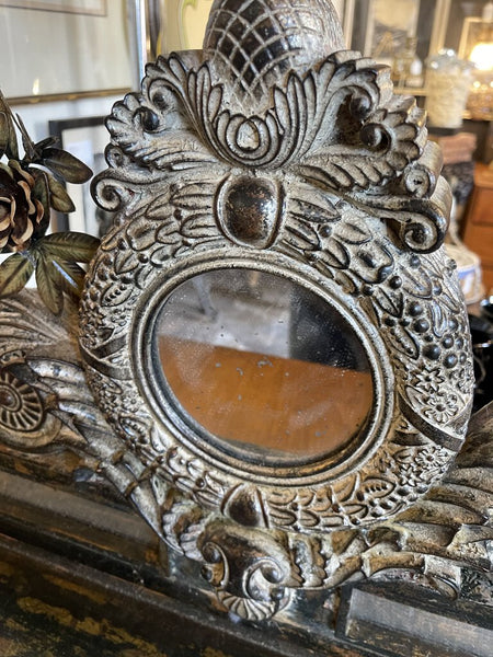Italian wall shelf with tole floral 36 x 8D 14T
