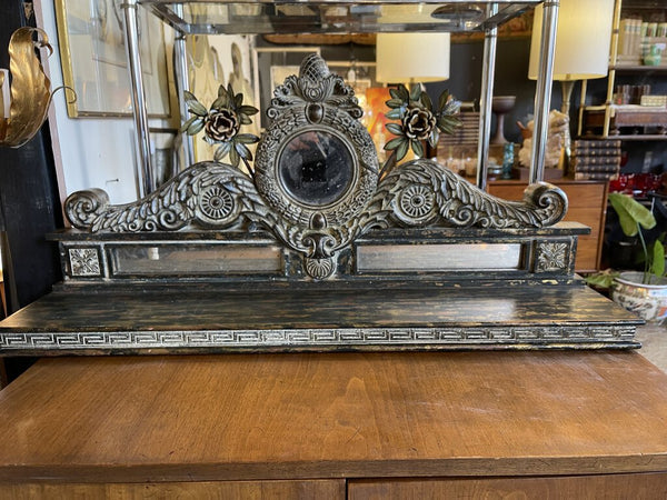 Italian wall shelf with tole floral 36 x 8D 14T