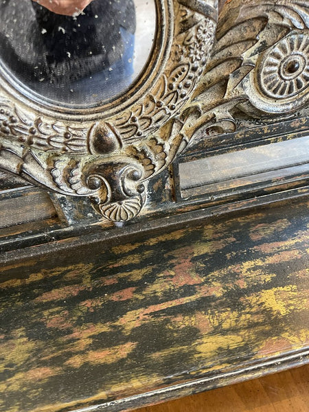 Italian wall shelf with tole floral 36 x 8D 14T