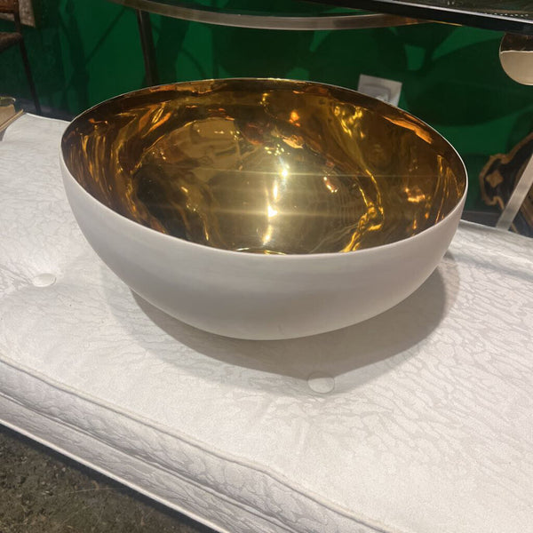 14 Karat gold lined white bowl