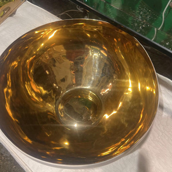 14 Karat gold lined white bowl