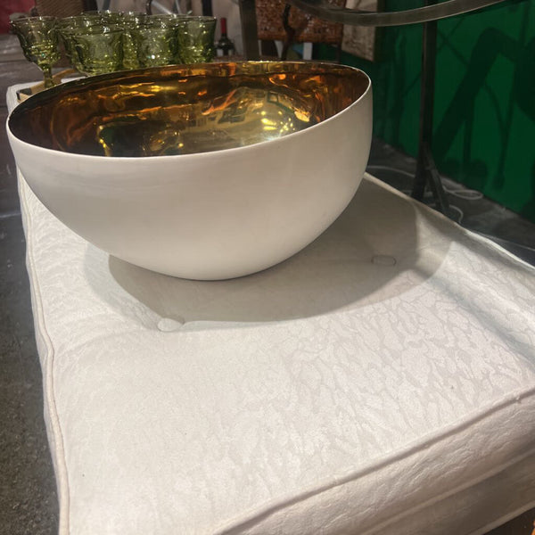 14 Karat gold lined white bowl