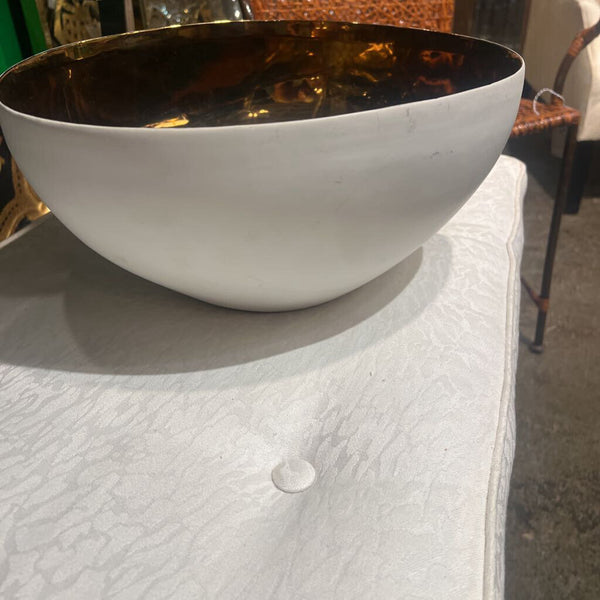 14 Karat gold lined white bowl