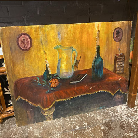 Tablescape Oil Painting on board 18x24