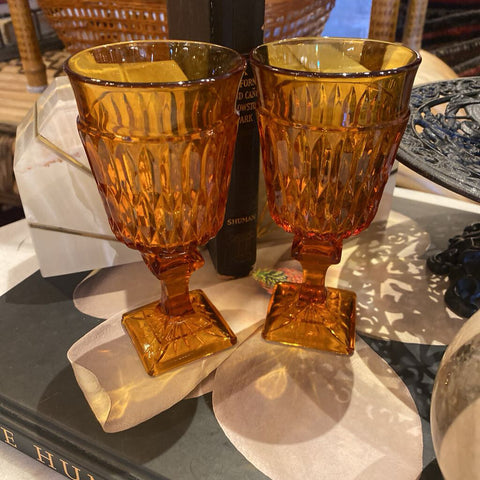 Pair Amber Glasses