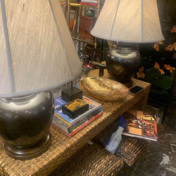 Large Bronze Frederick Cooper Lamps / set of 2 ... 30 inches tall