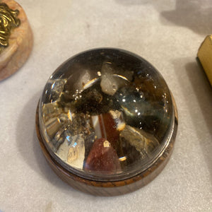 Mineral paperweight as found