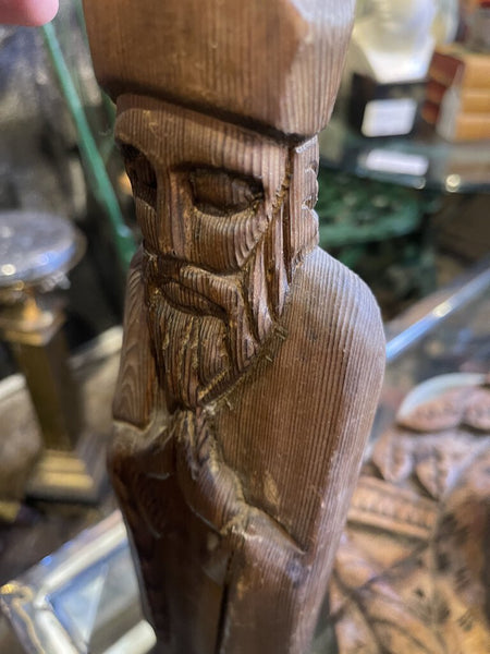 Mexican carved saint statue 20x4x3