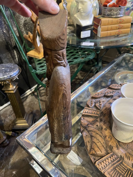 Mexican carved saint statue 20x4x3