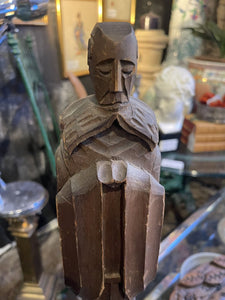 Mexican carved saint 12x4x4