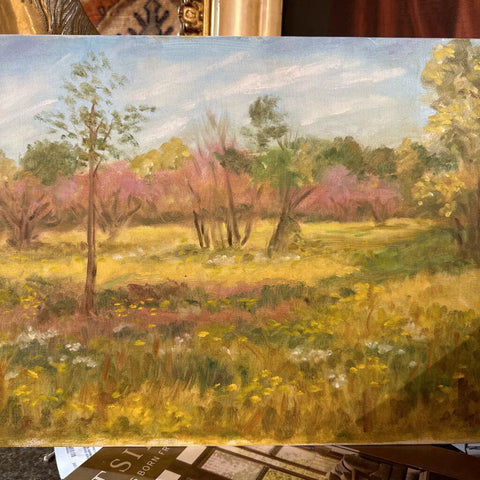 Original art landscape trees 12x16