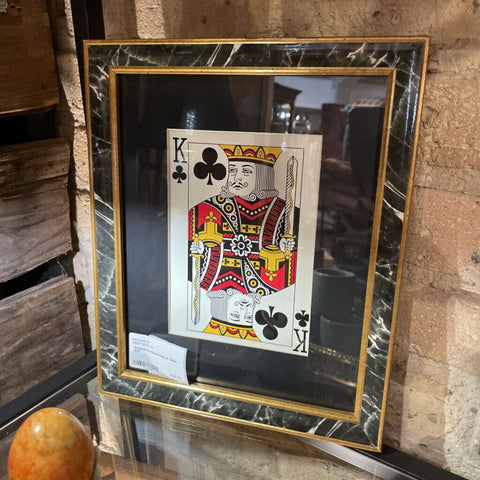 Framed oversized King of Clubs 9x11