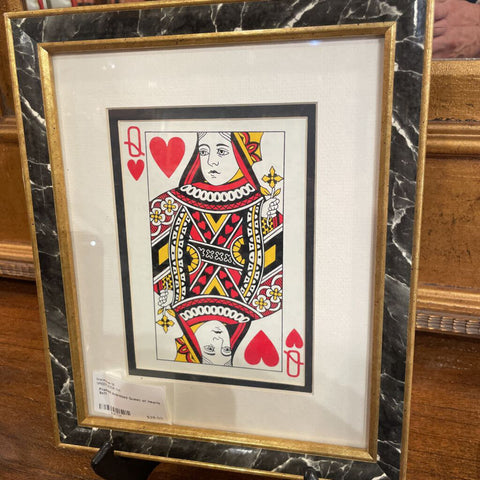 Framed oversized Queen of Hearts 9x11