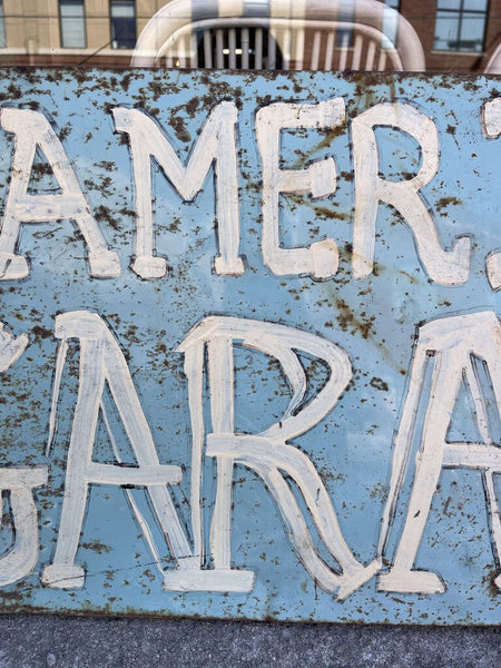 American garage vintage tin sign