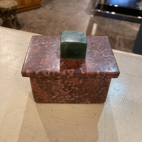 Mid Century natural stone box (3.5hx4 in wide)