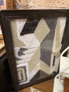 Framed dark abstract textile