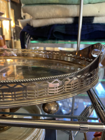 Large oval silverplate tray 24x14