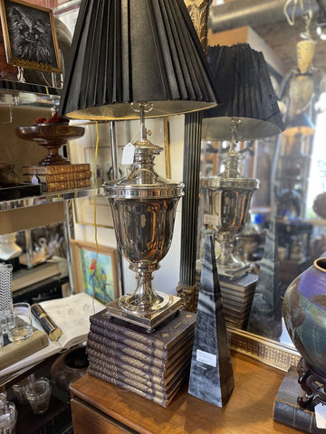 Restoration Hardware Silver Urn Lamp (shade as is)