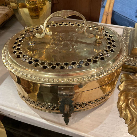 Large brass cricket box