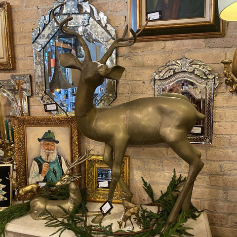 Large Brass Deer 28W 43H IN STORE PICKUP ONLY