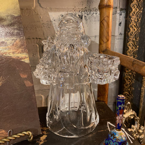 Crystal Santa Candle Holder