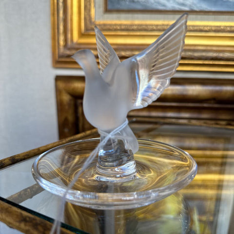 Lalique dove pin dish as found