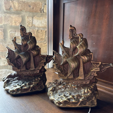 Antique Vanderdekenship bronze bookends