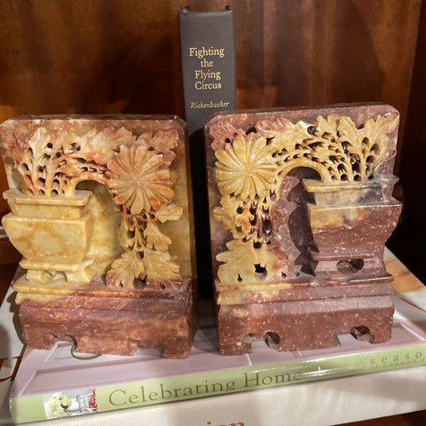 Hand Carved Soapstone bookend Pair