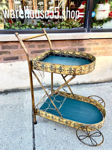 Fleur de lis bar cart