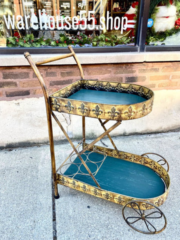 Fleur de lis bar cart