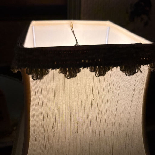 Brass Lamp marble base 23 in tall with shade