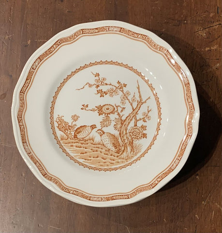 MASON'S BROWN QUAIL ENGLISH IRONSTONE PLATE SET OF 10 | 7.75" W