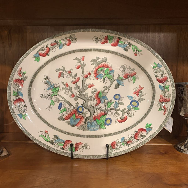 JOHNSON BROTHERS ENGLAND INDIAN TREE PLATTER | 14"W X 11"W