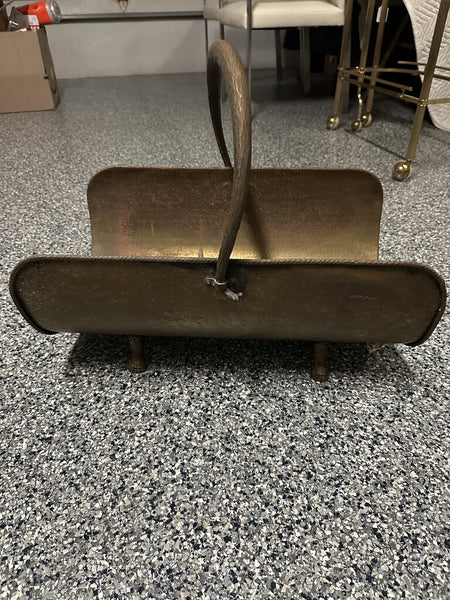 Large Vintage Italian brass and copper fireplace log holder- Pick up only