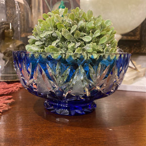 Cobalt Cut Crystal Bowl