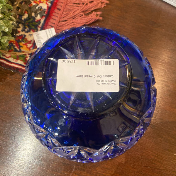 Cobalt Cut Crystal Bowl