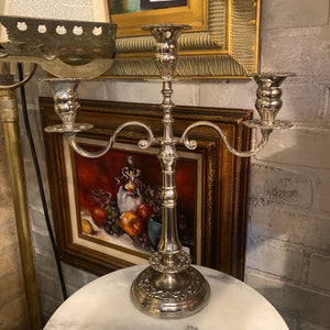 Silver 3 arm Candleabra