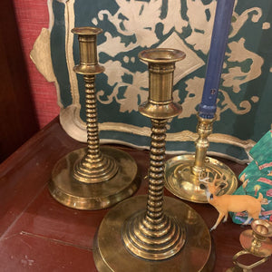 Set of Large -11 inches tall candlesticks with spiral stem