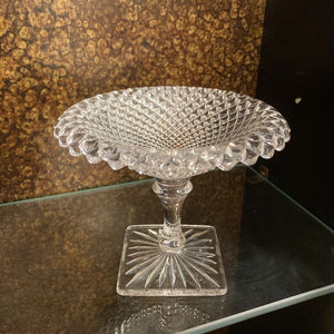 Antique pressed glass compote (4.5h x 5.5w inches)