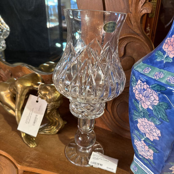 PAIR CRYSTAL CANDLE HOLDERS